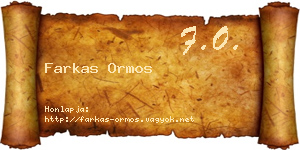 Farkas Ormos névjegykártya